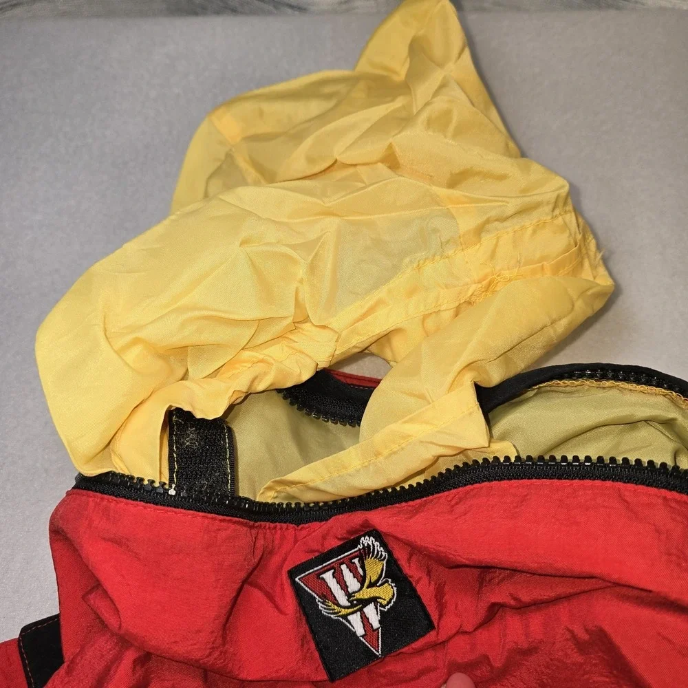 VTG 1993 Winston Cup Racing Jacket Men's L Red Black Yellow Hooded 90s NASCAR...